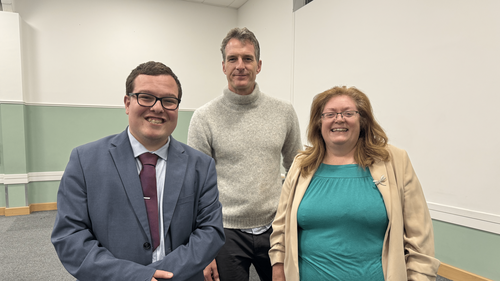 Jack and Caroline with Dan Snow